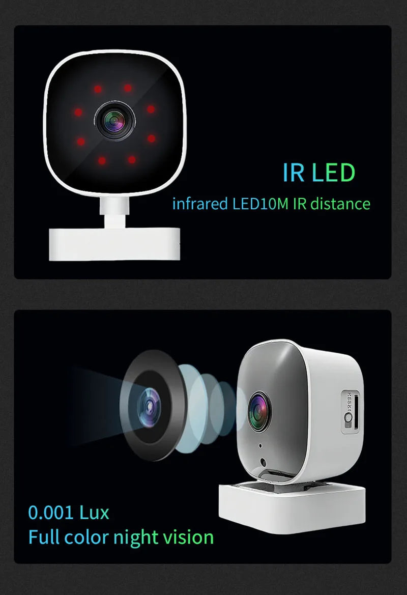 Mini Window WiFi Security Camera 5G Dual Band Full Color Night Vision Recording Access Indoor Outdoor Home Surveillance Camera
