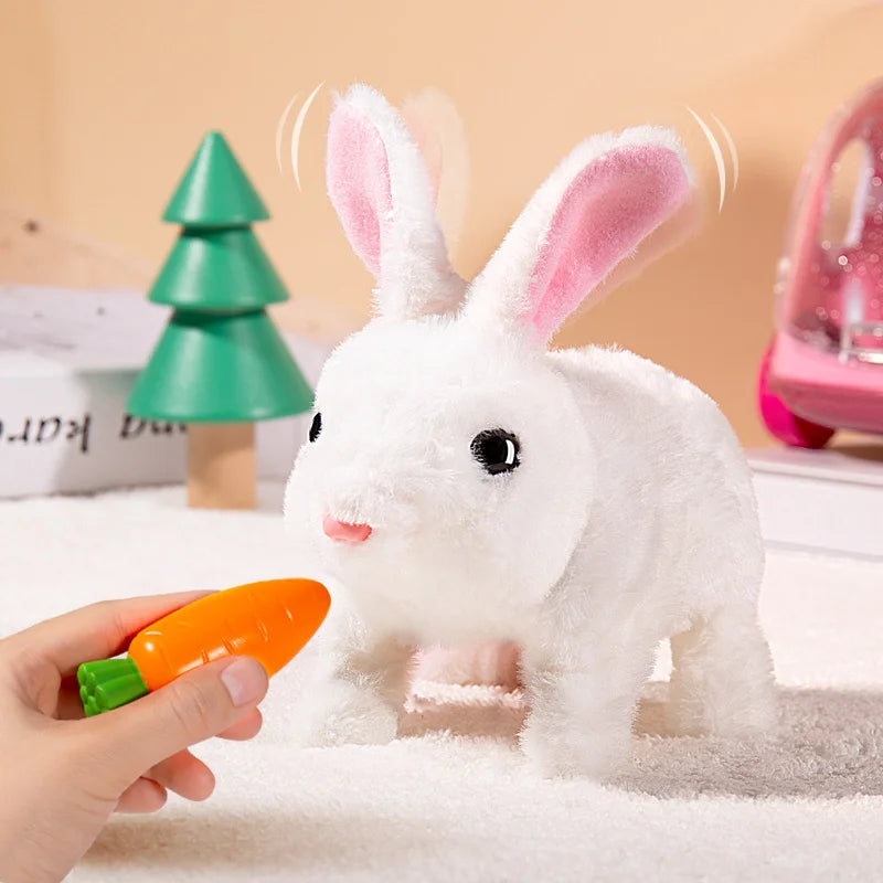 Interactive Dancing Walking Rabbit Toy, Plush Bunny Electronic Pet for Kids, Animated Moving Animal Gift for Boys Girls Birthday