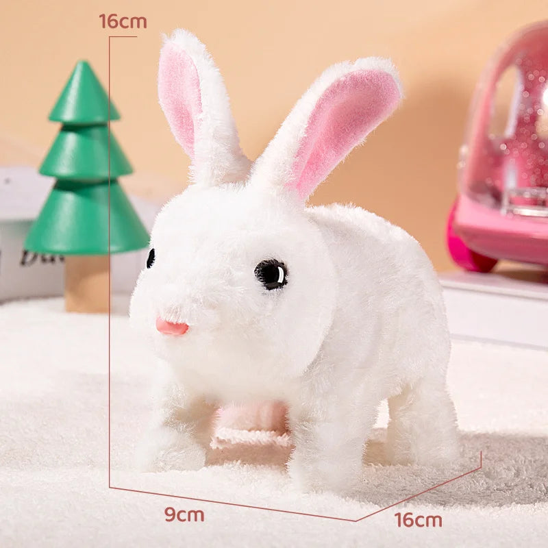 Interactive Dancing Walking Rabbit Toy, Plush Bunny Electronic Pet for Kids, Animated Moving Animal Gift for Boys Girls Birthday