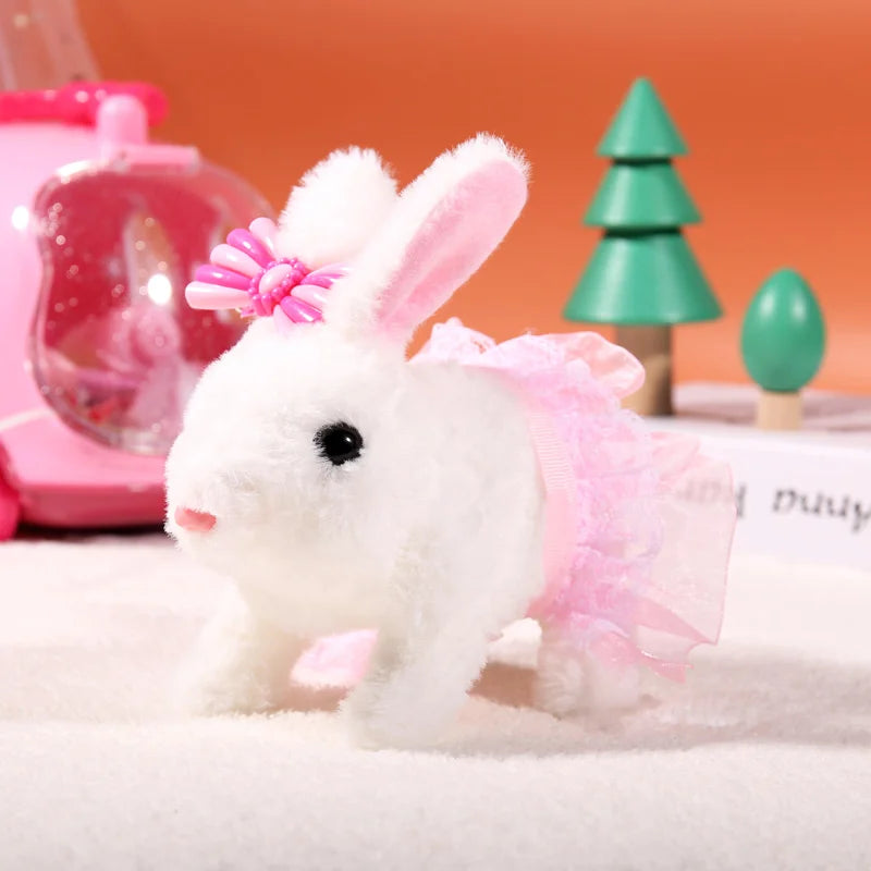 Interactive Dancing Walking Rabbit Toy, Plush Bunny Electronic Pet for Kids, Animated Moving Animal Gift for Boys Girls Birthday