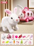Interactive Dancing Walking Rabbit Toy, Plush Bunny Electronic Pet for Kids, Animated Moving Animal Gift for Boys Girls Birthday